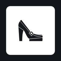 Womens shoes on platform icon, simple style vector