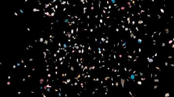 fondo de caída de confetti para evento de fiesta feliz, sorpresa, celebración de carnaval, felicitaciones video