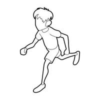 icono de hombre corriendo, estilo de contorno vector