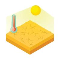 Drought icon in cartoon style vector