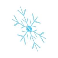 icono de copo de nieve, estilo de dibujos animados vector