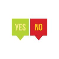 Signs of yes and no icon, flat style vector