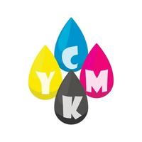 CMYK color profile icon, cartoon style vector