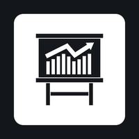 Growing chart presentation icon, simple style vector