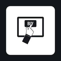 Online shopping icon, simple style vector
