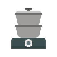 Steam cooker icon, flat style vector