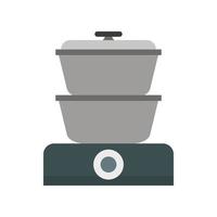 Steam cooker icon, flat style vector