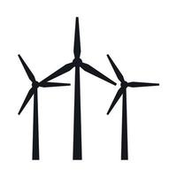 Wind turbines icon, simple style vector