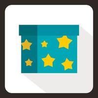 Box to perform tricks icon, flat style vector