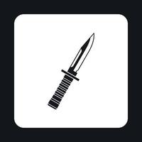 icono de cuchillo militar no plegable en estilo simple vector