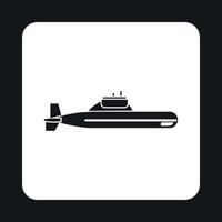 icono de submarino en estilo simple vector