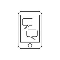 Smartphone with blank speech bubbles icon vector