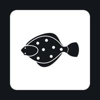 Flounder icon, simple style vector