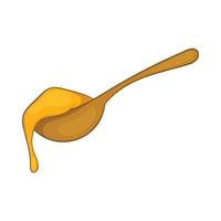 Spoon of honey icon, cartoon style vector
