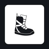 bota para icono de snowboard, estilo simple vector