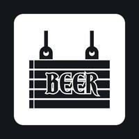 Sign beer icon, simple style vector