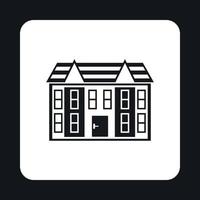 Large two storey house icon, simple style vector