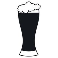 Glass of beer icon, simple style vector