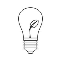 Light bulb with sprout icon, outline style vector