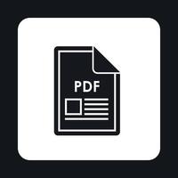 File PDF icon, simple style vector