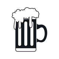 Mug with beer icon, simple style vector