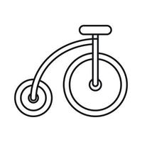 icono de bicicleta de rueda alta, estilo de esquema vector
