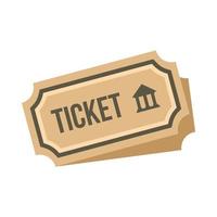 Museum ticket icon, flat style vector