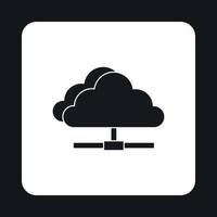 Cloud network connection icon, simple style vector