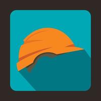 Construction helmet icon, flat style vector