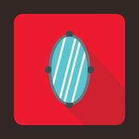 Oval mirror icon in flat style vector