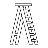icono de escalera de tijera en el estilo de esquema vector
