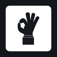 Ok gesture icon, simple style vector