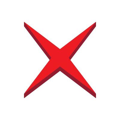 Red cross icon, flat style