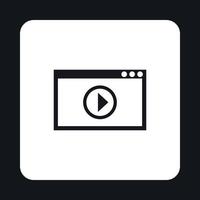 icono de reproductor multimedia de película de vídeo, estilo sencillo vector