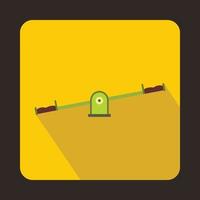 Seesaw icon, flat style vector