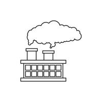 Factory building with smoking pipes icon vector