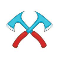 Two crossed axes icon, cartoon style vector
