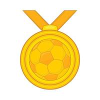 Medalla en icono de fútbol, estilo de dibujos animados vector