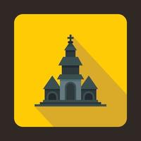 icono de la iglesia en estilo plano vector