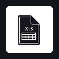 icono de archivo xls, estilo simple vector