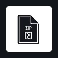 icono de archivo zip, estilo simple vector