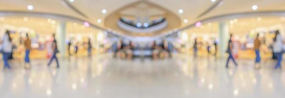 Abstract blur modern shopping mall interior background photo