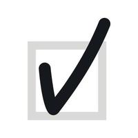 Checkmark in square icon, flat style vector