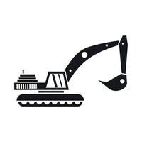 Excavator icon in simple style vector