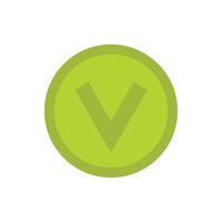 Sign selection tick in circle icon, flat style vector