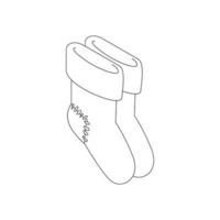 Decorative sock for christmas icon, outline style vector