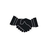 Handshake icon in simple style vector