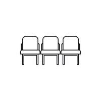 Row seats icon, outline style vector