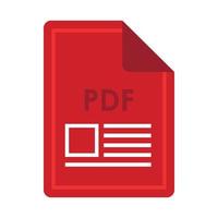 icono de archivo pdf, estilo plano vector