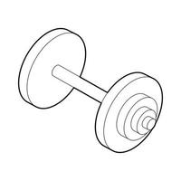 Barbell icon, outline style vector